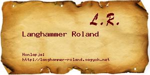 Langhammer Roland névjegykártya