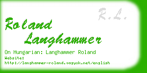 roland langhammer business card